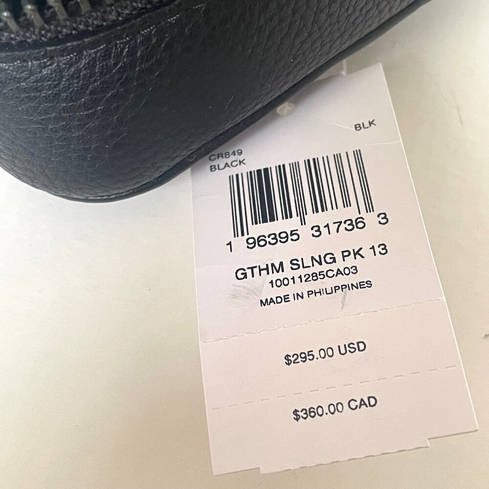 Coach Gotham Sling Pack 13 Black Pebbled Leather CR849 Bag - Picture 13 of 14